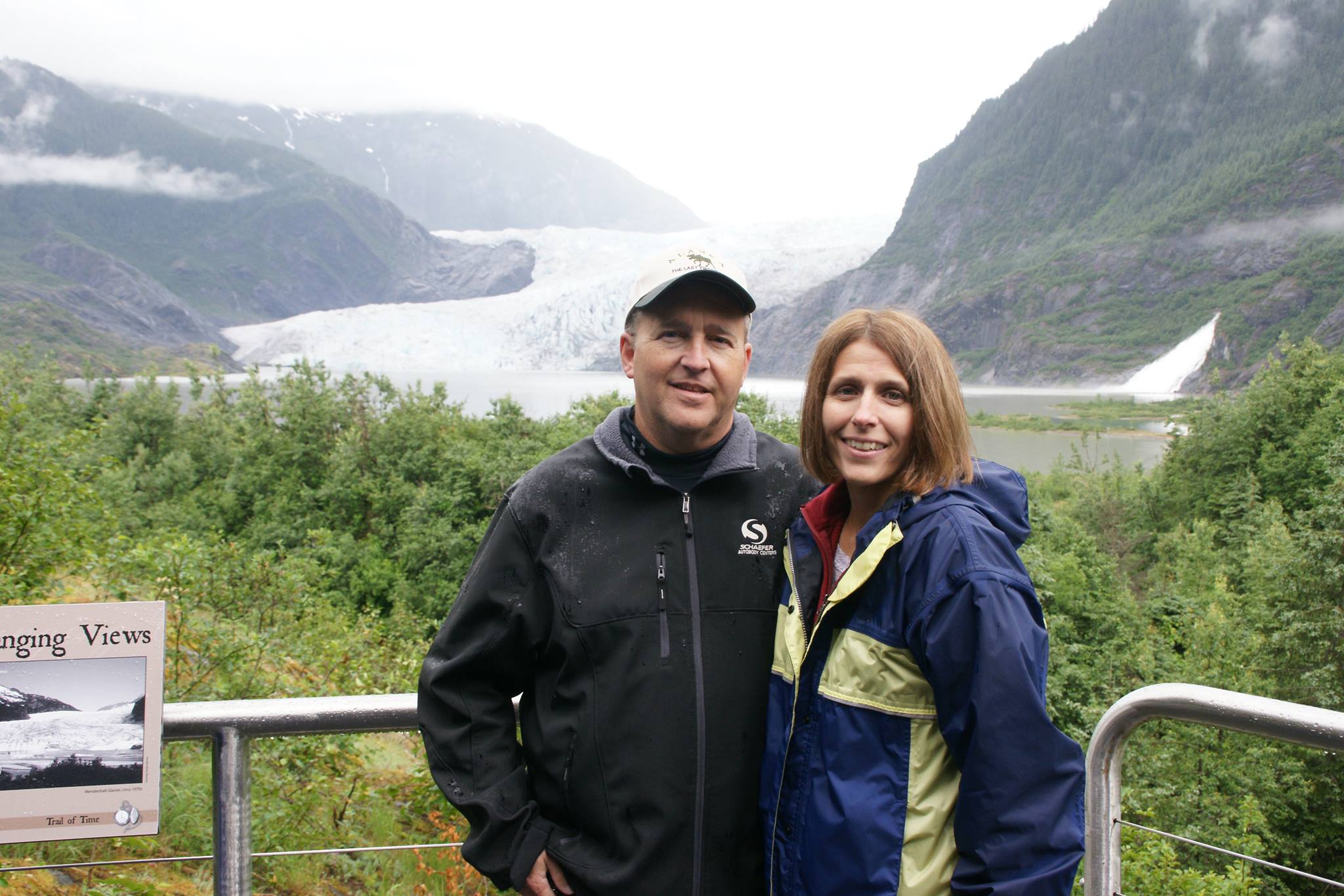 | Schaefer Autobody Centers kevin and wife in front of scenic view smiling