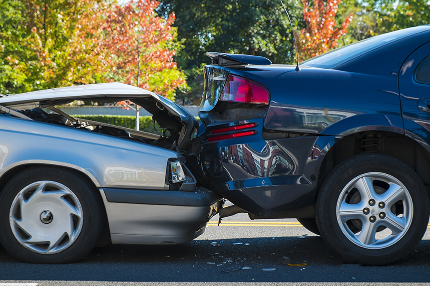 | Schaefer Autobody Centers front bumper to rear bumper accident