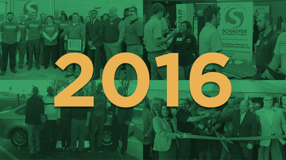 2016 over a green overlay atop four photos of people