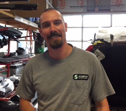 | Schaefer Autobody Centers photo of mike in repair shop