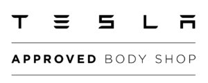Logo for Tesla Approved Body Shop