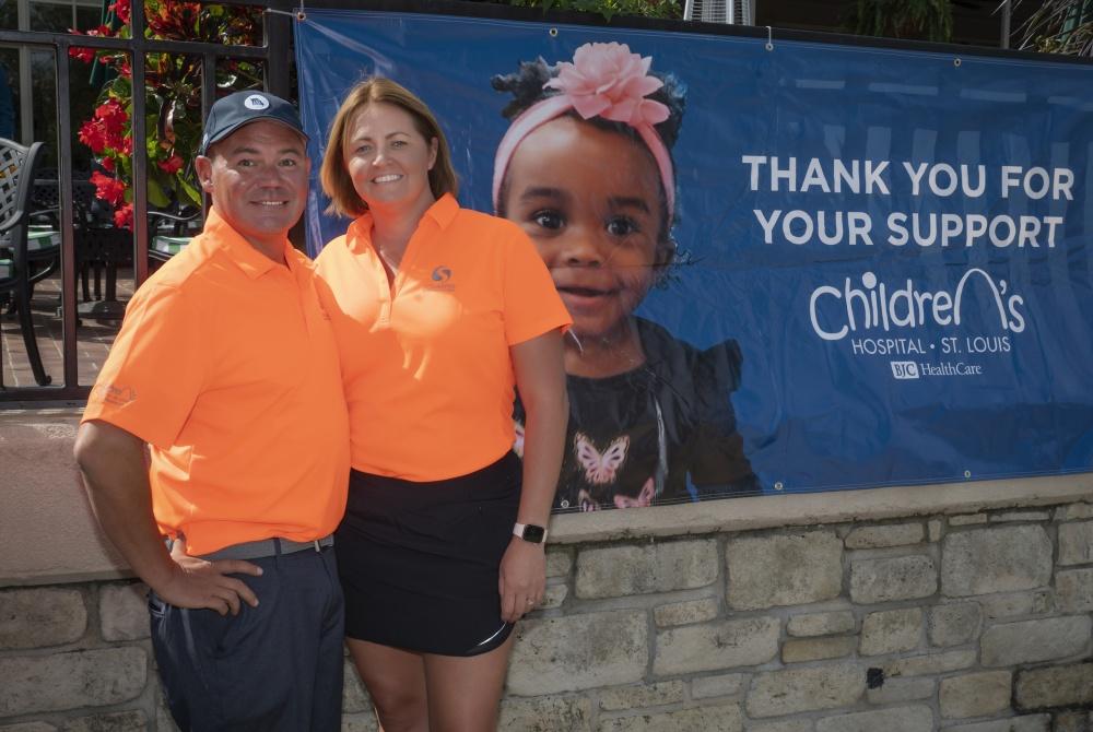 Schaefer Autobody golf tournament to benefit Children's Hospital 1 | Schaefer Autobody Centers Scott and Sarah Schaefer at 5th Annual Golf Tournament