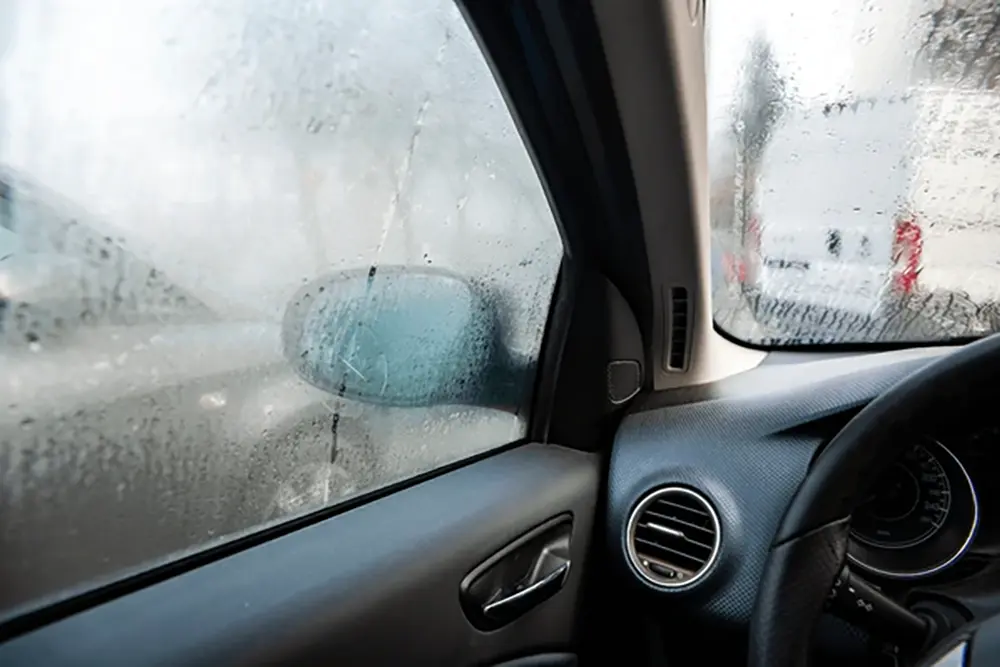 fogged car window